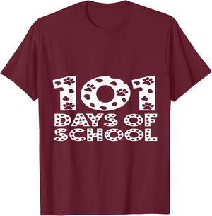 Happy 101 Days School Cute Dog 100 Days Smarter Student Kids T-Shirt - T-Shirt | Maroon