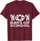Happy 101 Days School Cute Dog 100 Days Smarter Student Kids T-Shirt - T-Shirt | Maroon