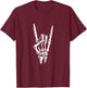 Rock On Skeleton Hand - Punk Gothic Halloween T-Shirt - T-Shirt | Maroon
