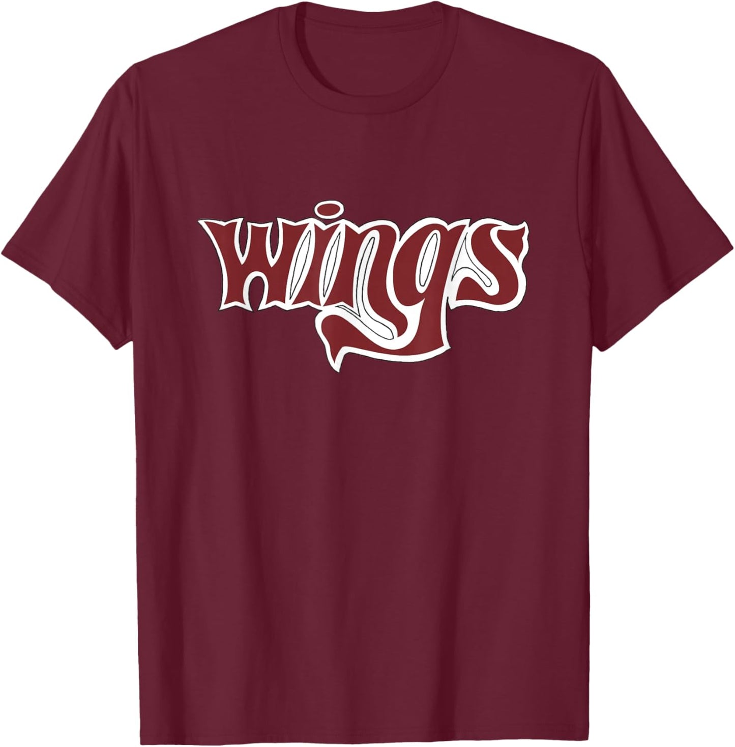 Official Paul McCartney & Wings Type Logo T-Shirt - T-Shirt | Maroon