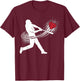 Valentines Day Baseball Batter Silhouette Heart T-Shirt - T-Shirt | Maroon