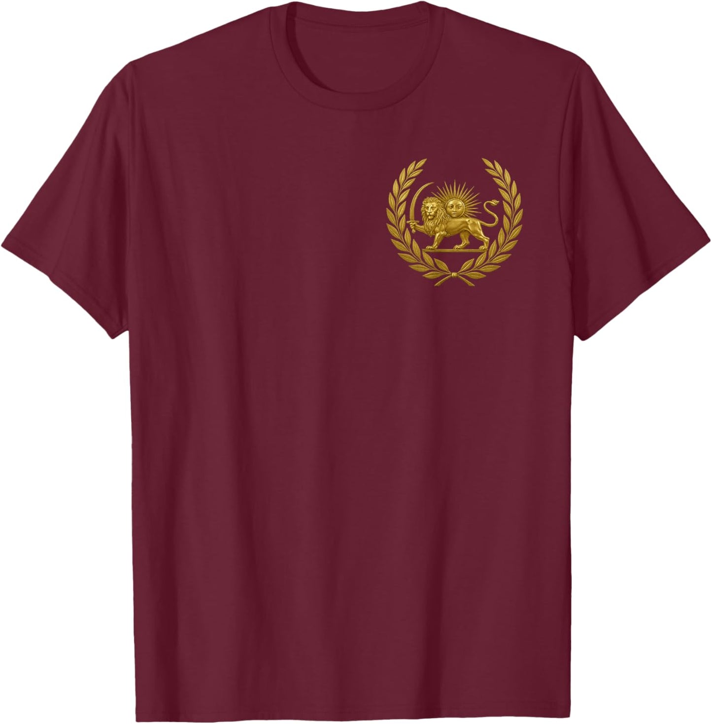 Persian Coat of Arms Flag T-Shirt - T-Shirt | Maroon