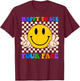 Happy to See Your Face Hippie Smile Back to School Teachers T-Shirt - T-Shirt | Maroon