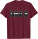 Black Cat Playing Mahjong Chinese Tile Game Mahjong Lover T-Shirt - T-Shirt | Maroon