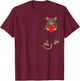 Cute Rat in Pocket Rat Lover Valentines T-Shirt - T-Shirt | Maroon