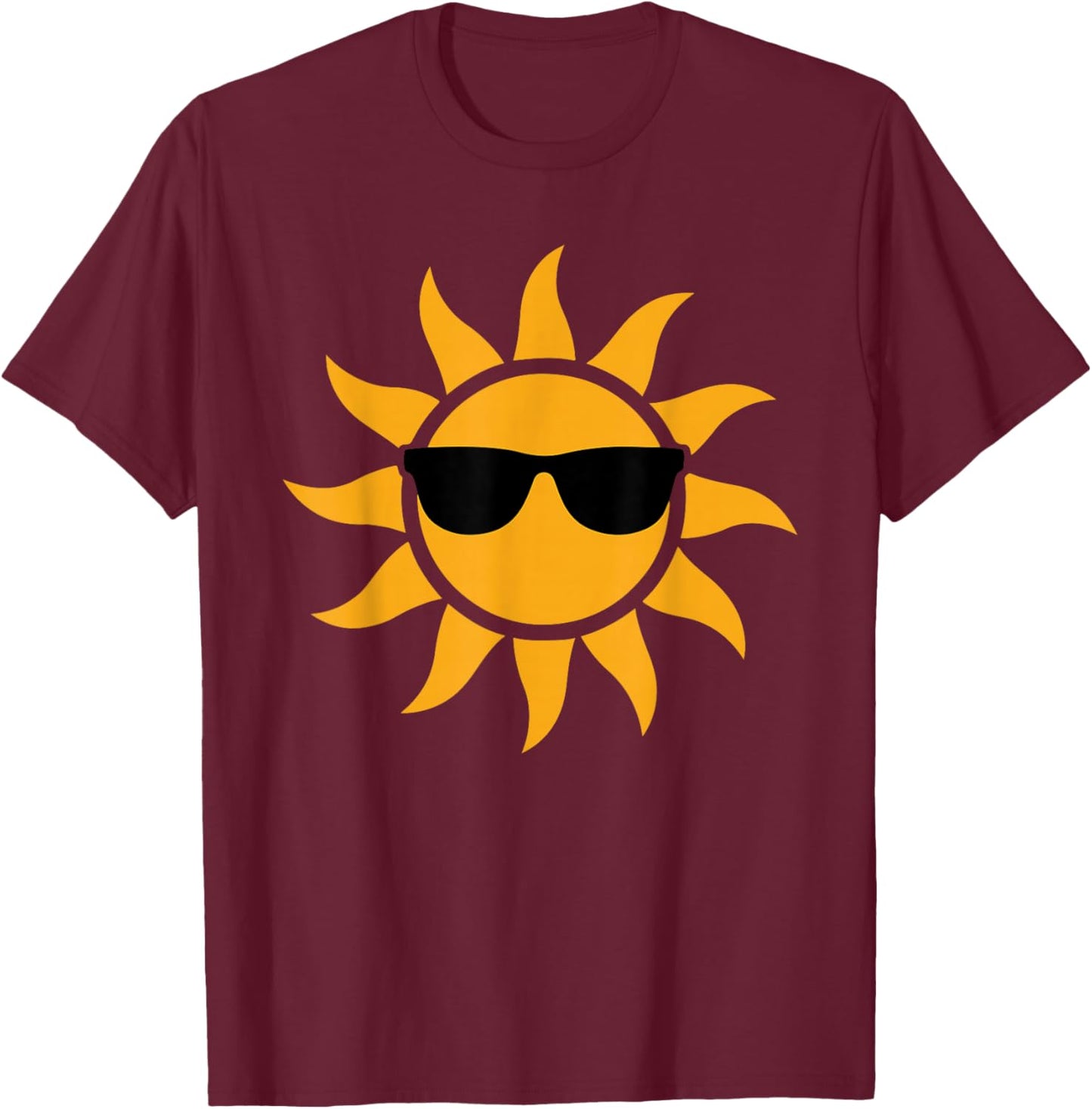 Sun, Summer. Sunbeams T-Shirt - T-Shirt | Maroon