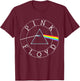 Official Pink Floyd Retro Prism Circle Logo Progressive Rock T-Shirt - T-Shirt | Maroon