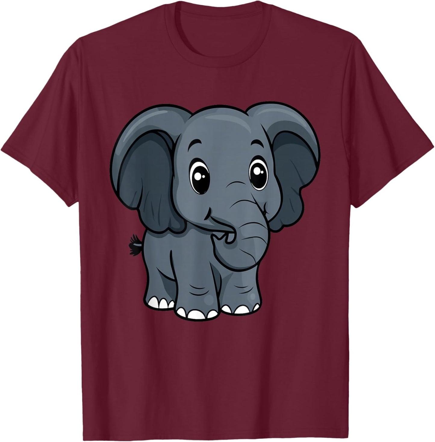 Cute Elephant for Kids T-Shirt - T-Shirt | Maroon