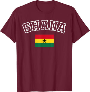 Ghana Flag Vintage Distressed Retro Heritage Design T-Shirt - T-Shirt | Maroon