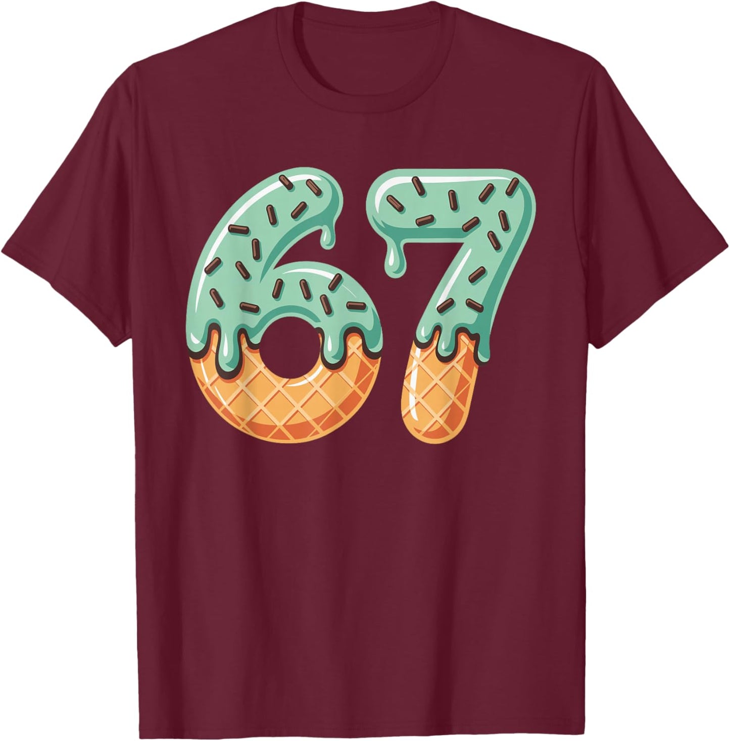 67 Funny Six Seven Gen Alpha Slang T-Shirt - T-Shirt | Maroon