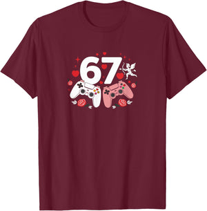 Valentines | Funny 6 Gamer 7 | Valentines Day T-Shirt - T-Shirt | Maroon