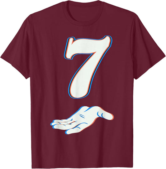 Number 7 Matching 67 Six Seven Meme Couple Halloween Costume T-Shirt - T-Shirt | Maroon