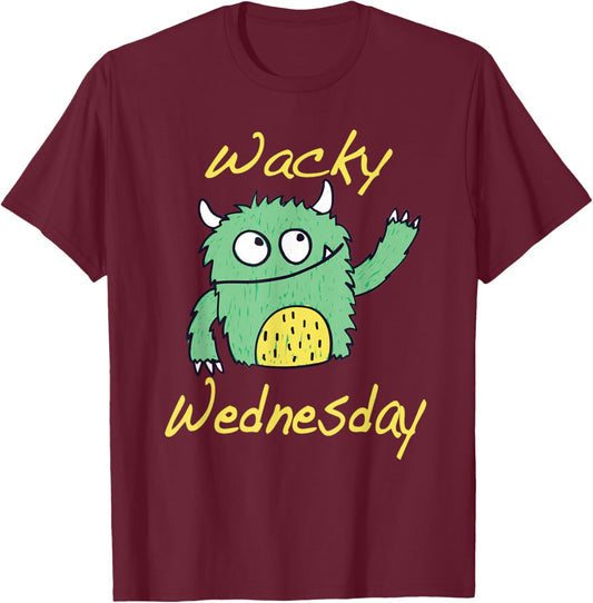 Wacky Wednesday Kids and Teachers | Mismatch Day Spirit Week T-Shirt - T-Shirt | Maroon
