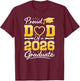 Proud Dad of A Class of 2026 Graduate Senior Grad Party T-Shirt - T-Shirt | Maroon