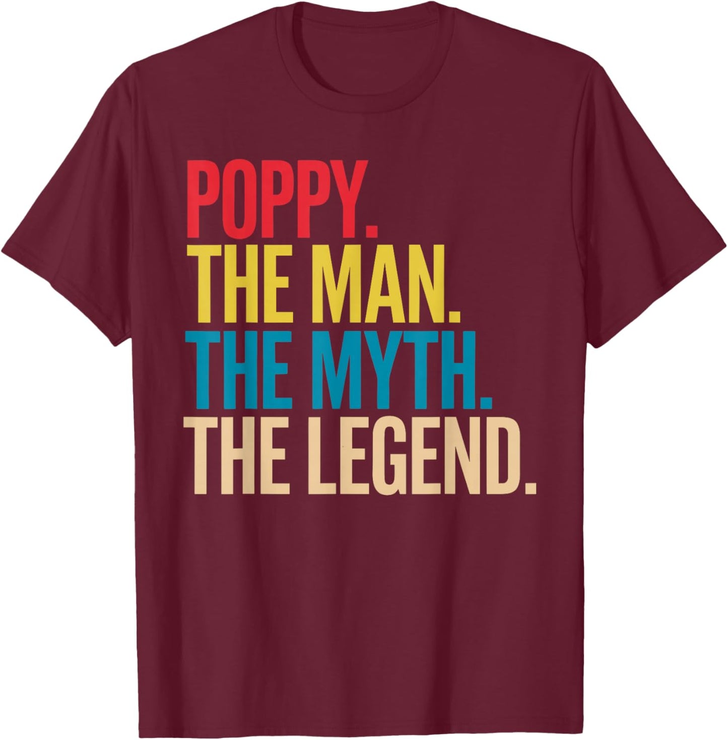 Best Poppy Design for Grandpa Grandfather Grandpa Men Poppy T-Shirt - T-Shirt | Maroon