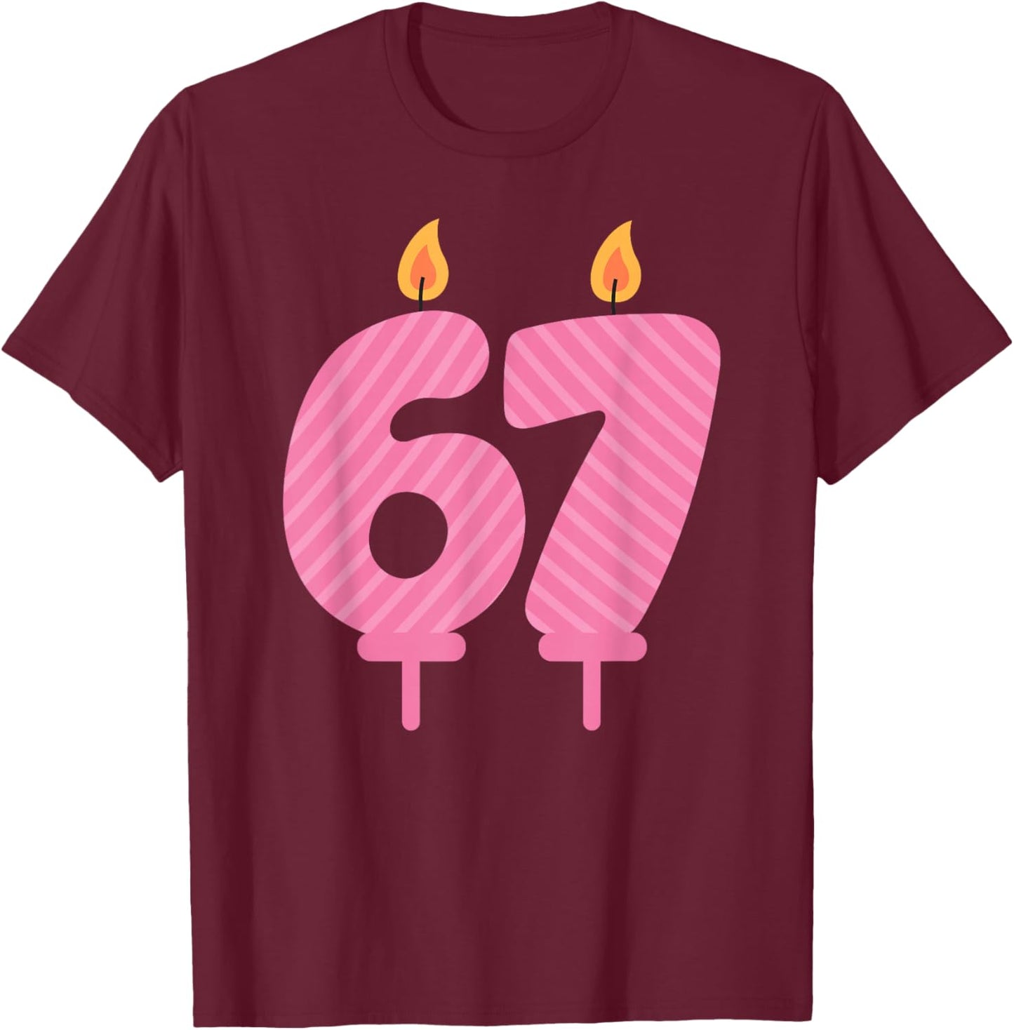 Funny Six Seven 6 7 Meme Birthday T-Shirt - T-Shirt | Maroon