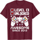 Level 13 Unlocked 13th Video Gamer Birthday T-Shirt - T-Shirt | Maroon