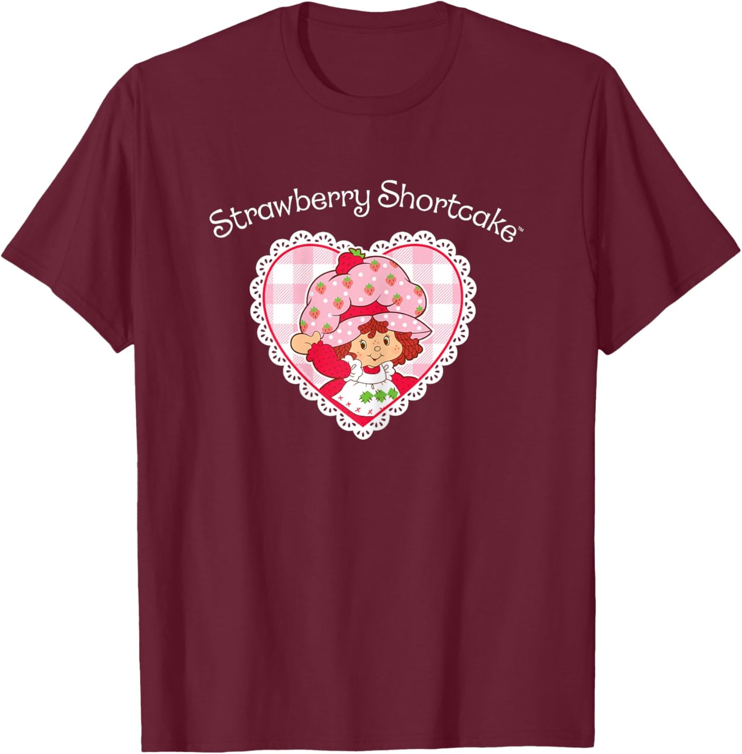 Strawberry Shortcake - Coquette Heart T-Shirt - T-Shirt | Maroon