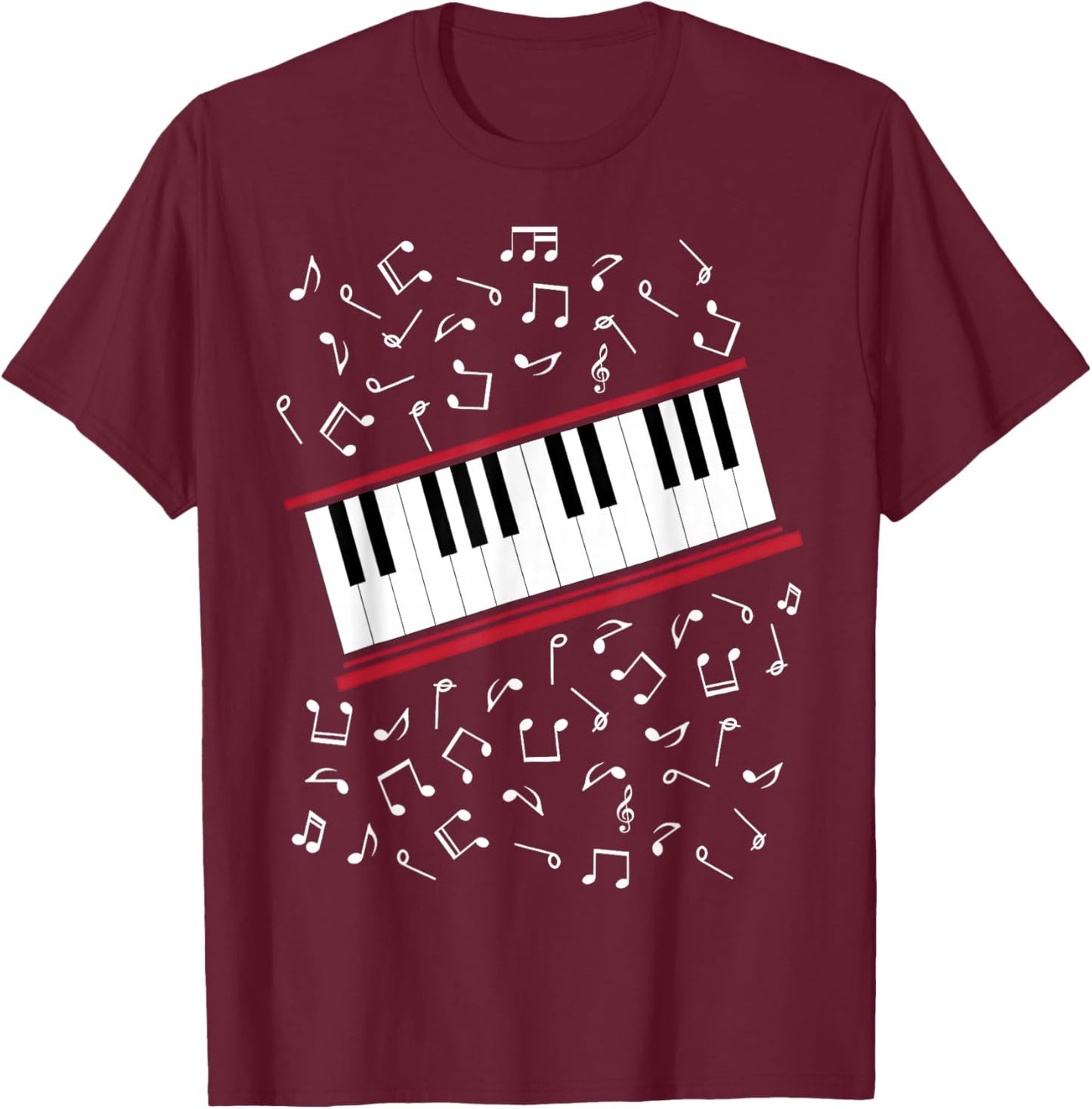 Piano Beat it Music Cosplay T-Shirt - T-Shirt | Maroon