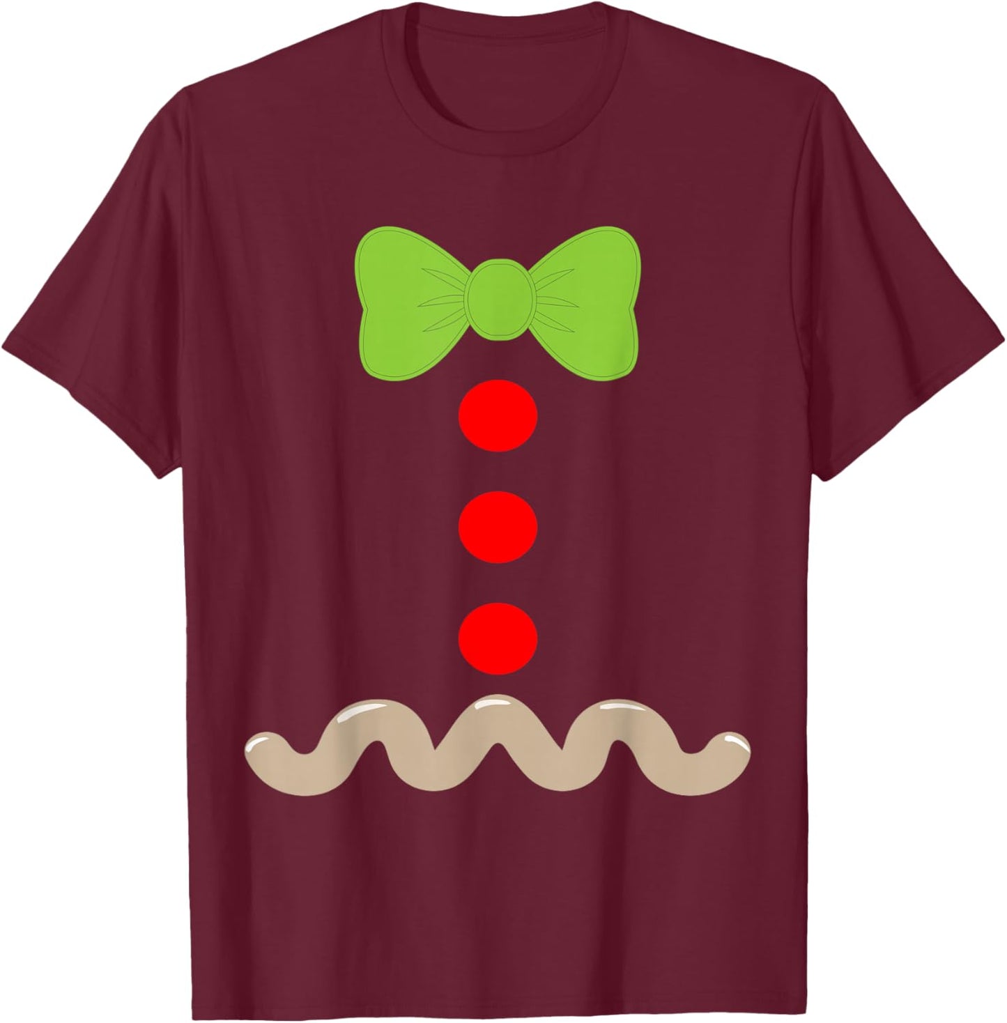 Gingerbread Man Costume Halloween Christmas T-Shirt - T-Shirt | Maroon
