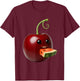 Niche Fruits Funny Cherry Meme Brainrot Surreal T-Shirt - T-Shirt | Maroon