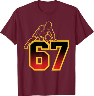 67 Brainrot Youth Wrestling Drip - Funny Kids 67 T-Shirt - T-Shirt | Maroon