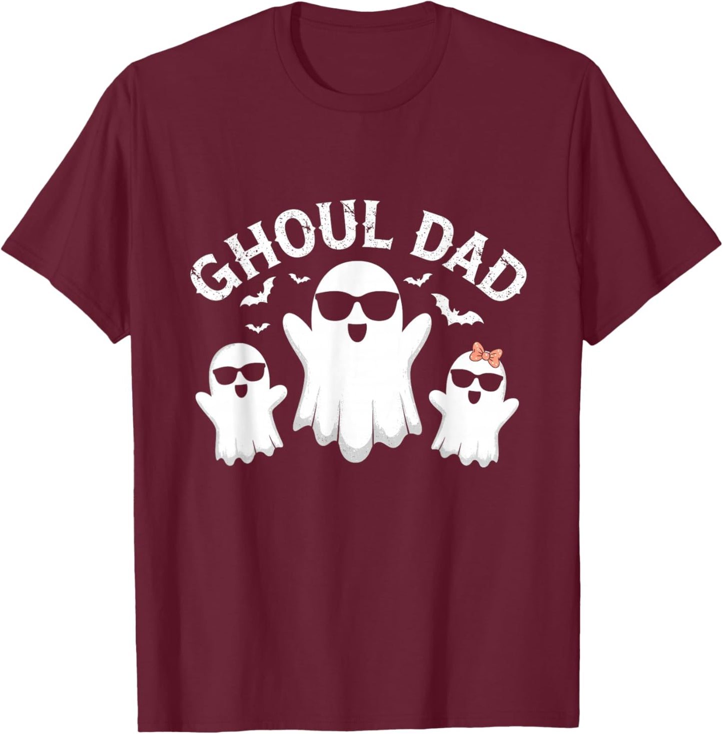 Ghoul Dad Vintage Daddy Ghost Funny Halloween T-Shirt - T-Shirt | Maroon