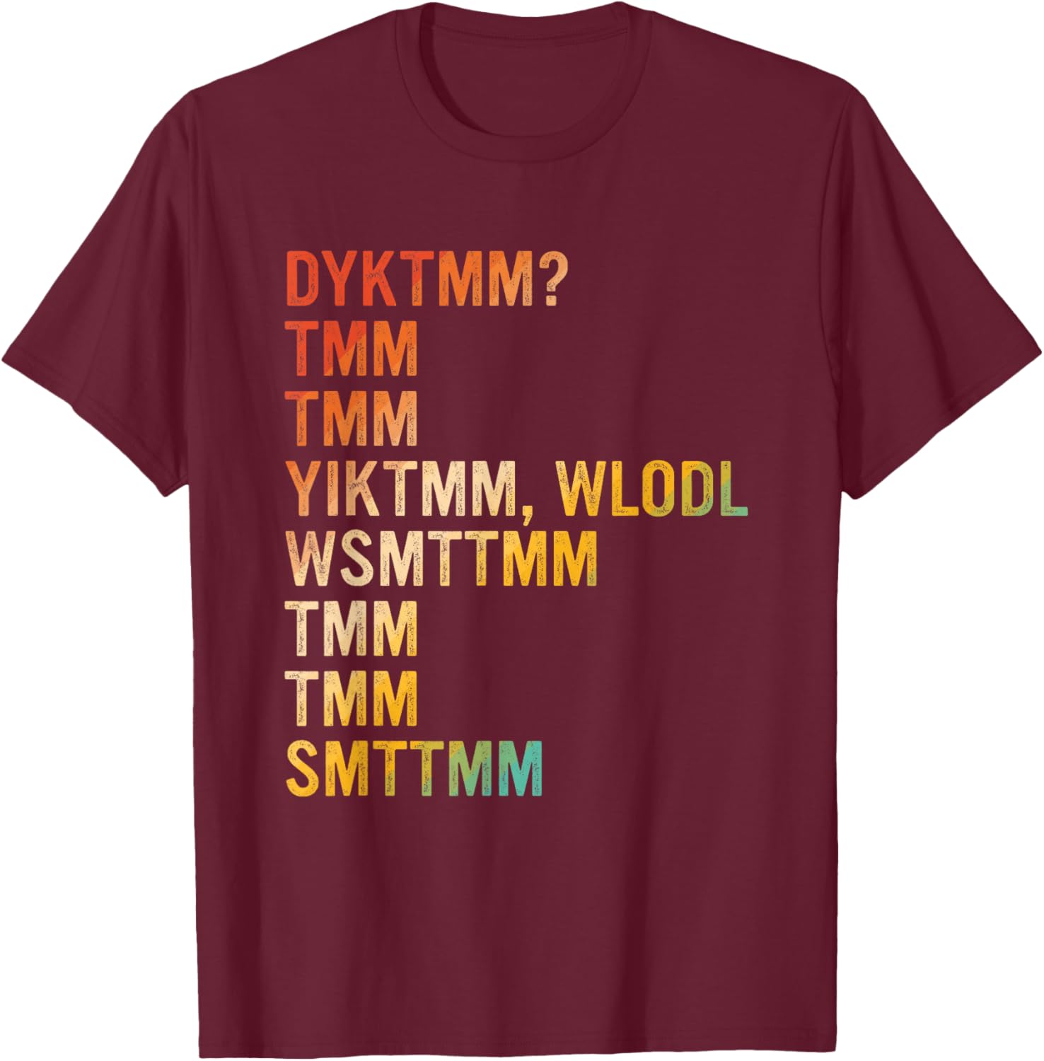 Dyktmm? Tmm Tmm Yiktmm, Wlodl Wsmttmm Tmm Tmm Smttmm T-Shirt - T-Shirt | Maroon