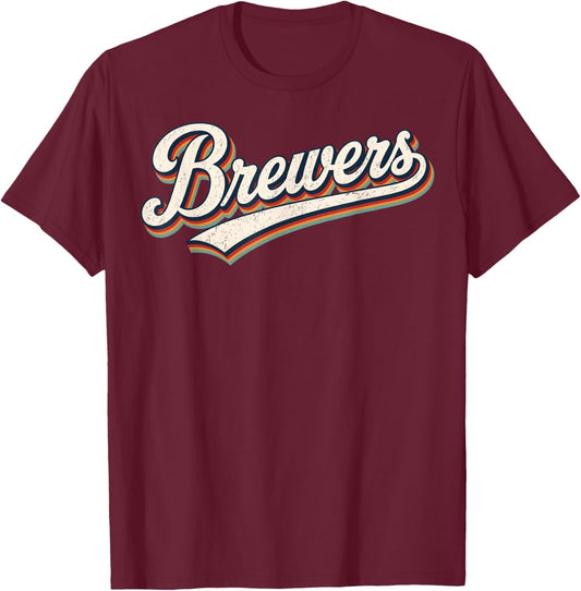 Vintage Brewers Retro Classic Gifts Women Kids T-Shirt - T-Shirt | Maroon