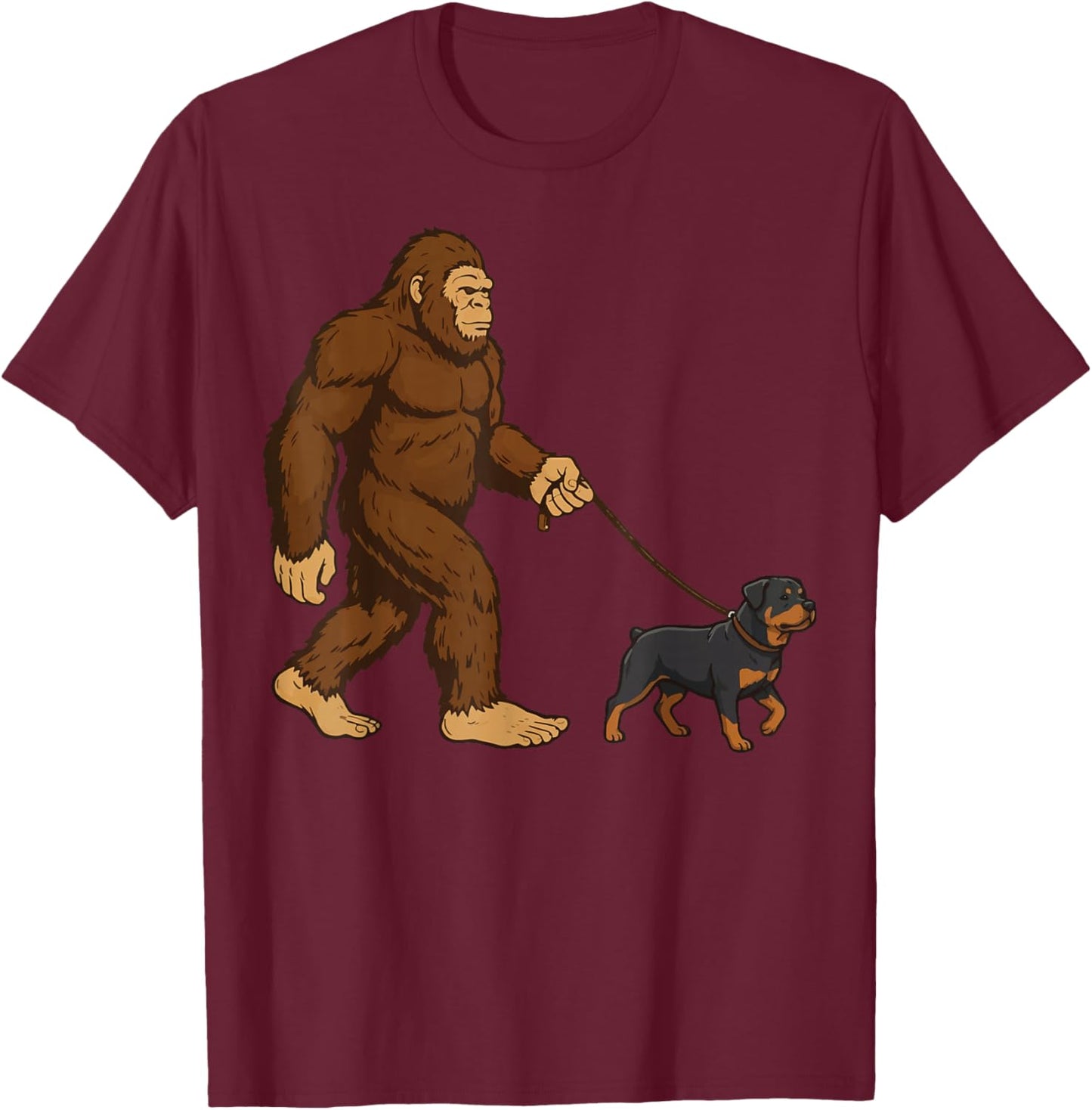 Bigfoot Rottweiler T-Shirt - T-Shirt | Maroon