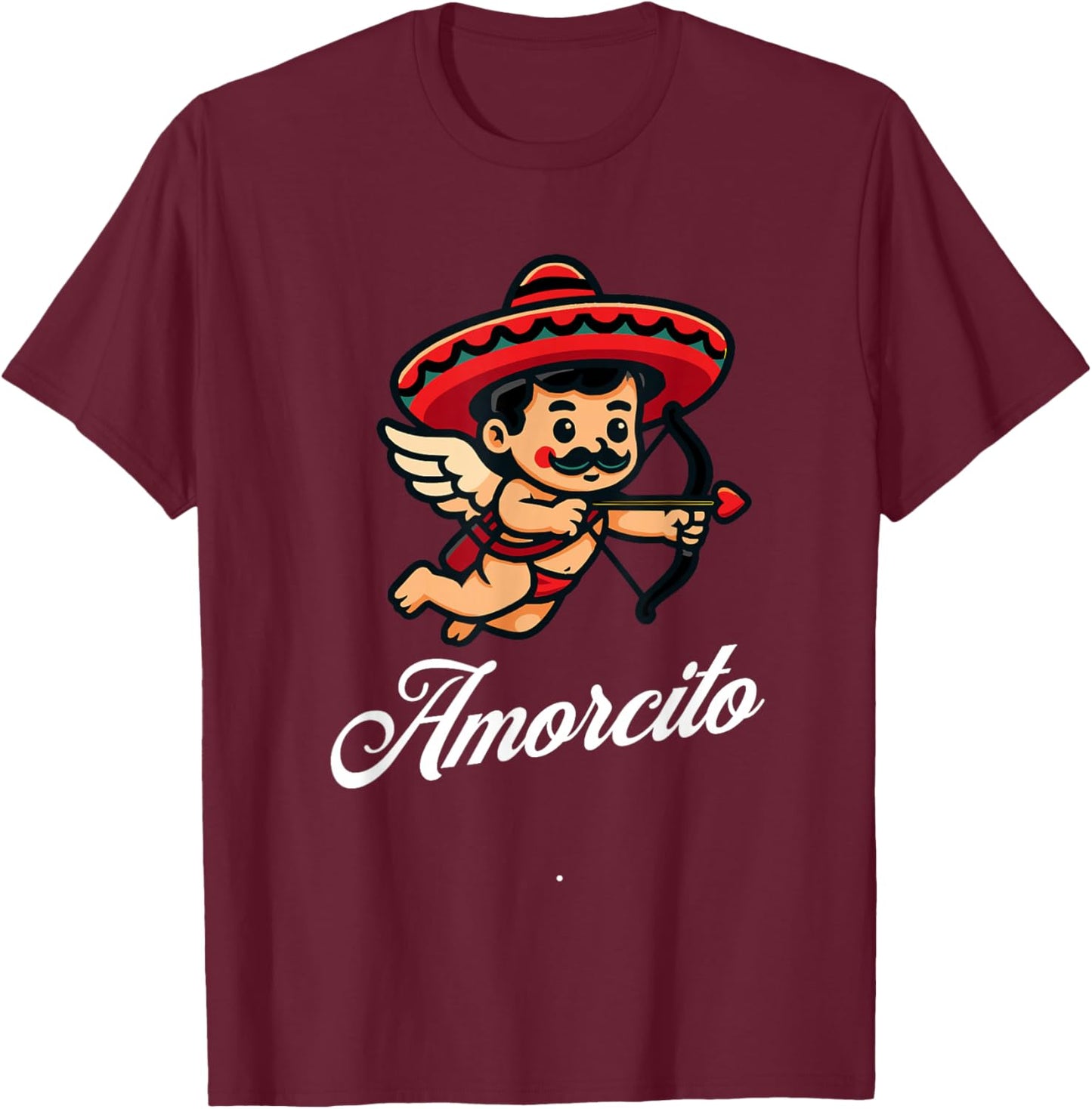 Amorcito Mexican Coupid Valentines Day I Love You Spanish T-Shirt - T-Shirt | Maroon
