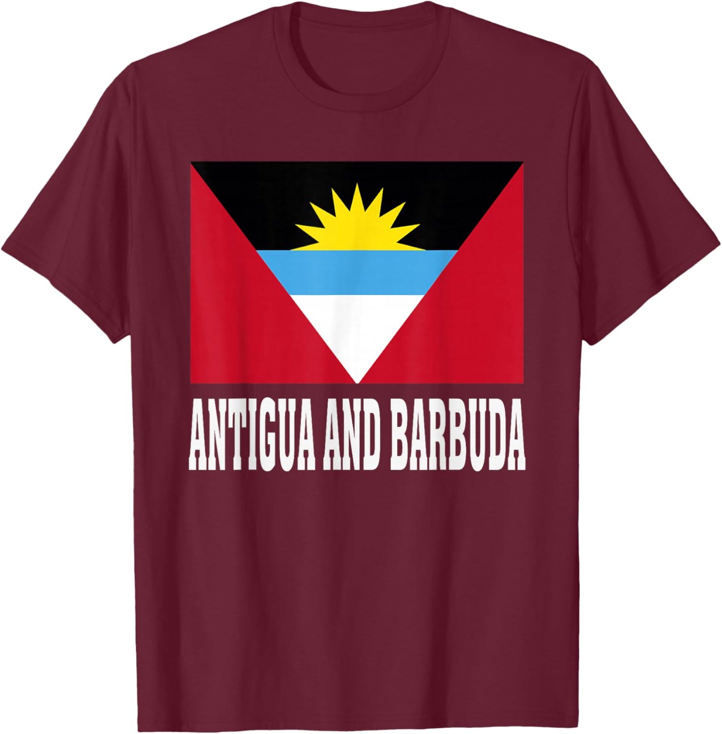 Antigua and Barbuda Flag Patriotic National Roots Souvenir T-Shirt - T-Shirt | Maroon