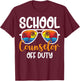 School Counselor Off Duty - Retro Summer Vacation T-Shirt - T-Shirt | Maroon