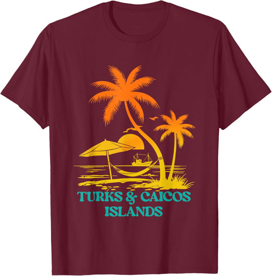 Grand Turk Island Turks and Caicos Beach Vacation Vintage T-Shirt - T-Shirt | Maroon