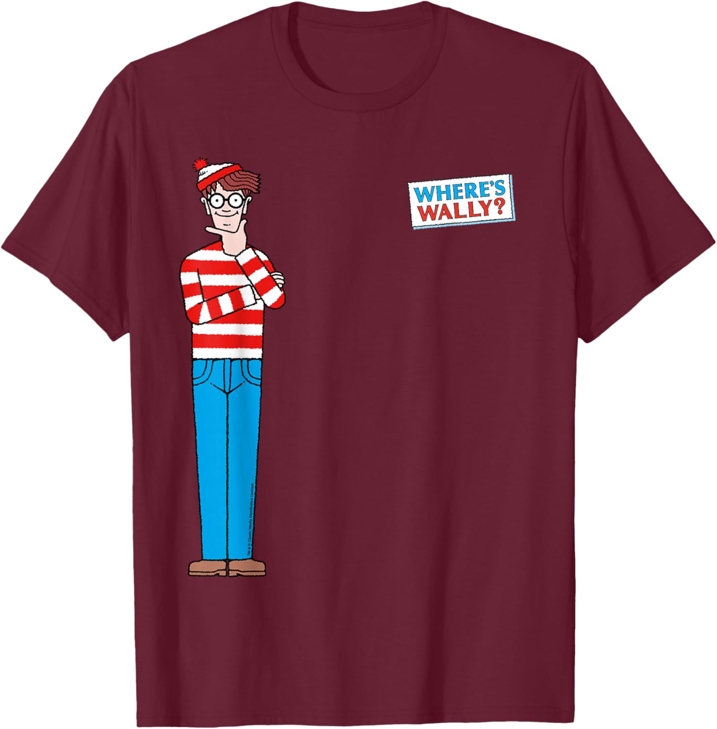 Where’s Wally Classic Pose T-Shirt - T-Shirt | Maroon