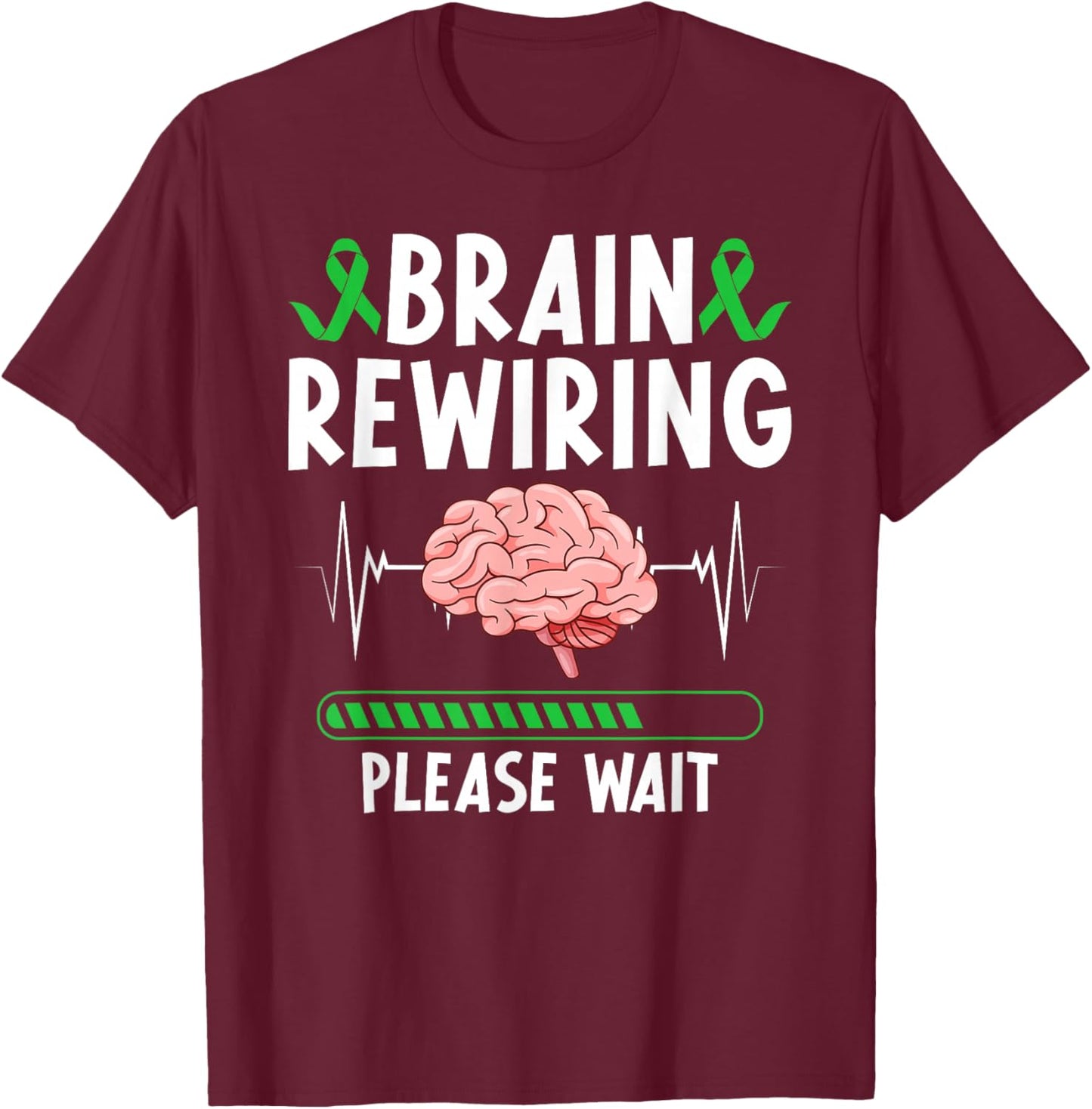 Brane Rewiring TBI Awareness Traumatic Brain Injury Warrior T-Shirt - T-Shirt | Maroon