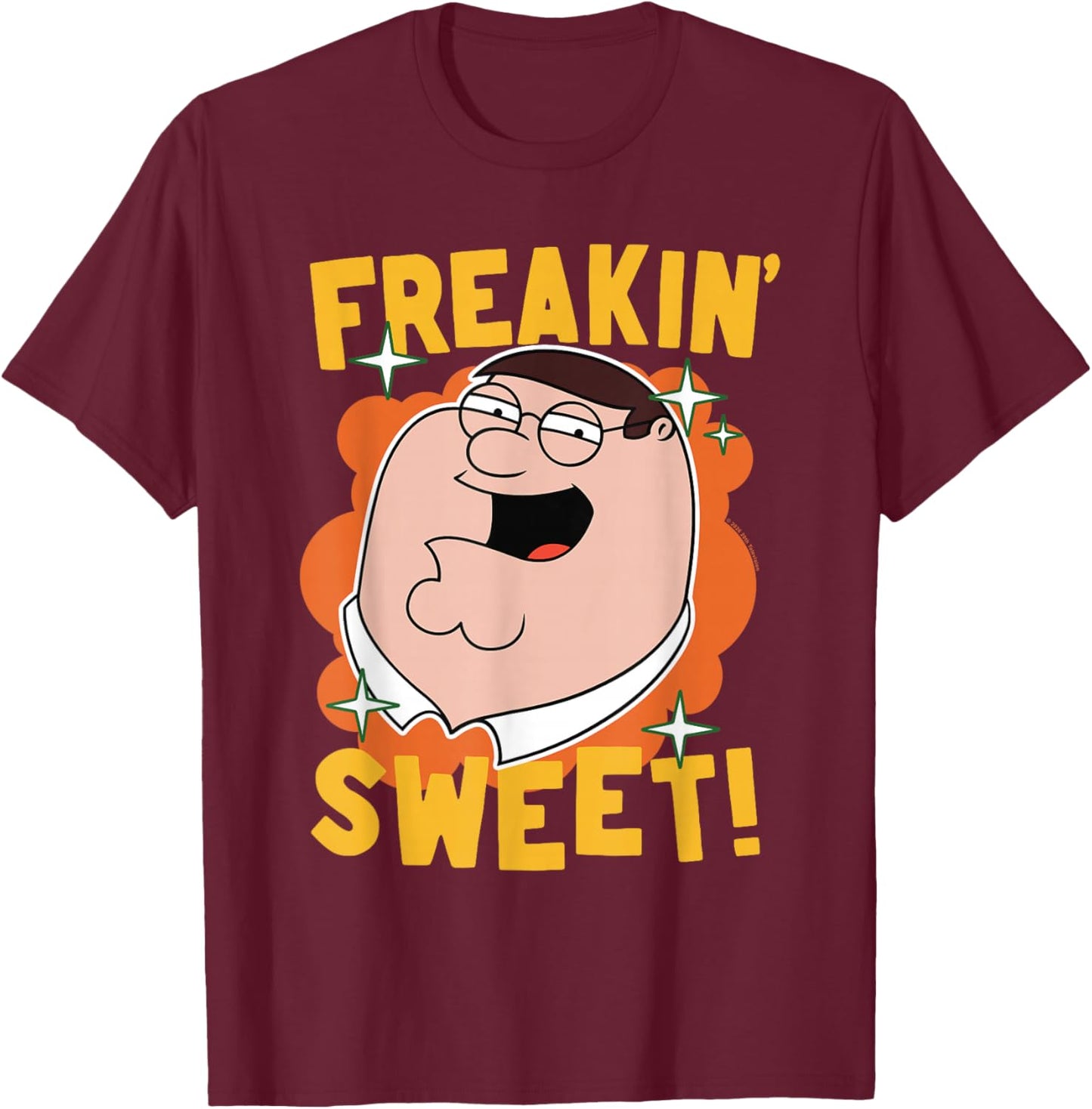 Family Guy Freakin' Sweet Peter Griffin Portrait Cartoon T-Shirt - T-Shirt | Maroon