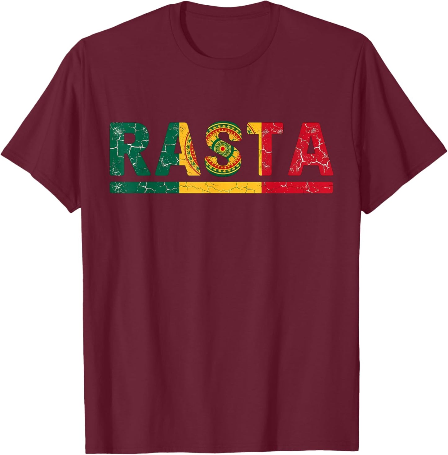 Rasta Reggae Music Jamaican Rastafari Roots Rastafarian T-Shirt - T-Shirt | Maroon