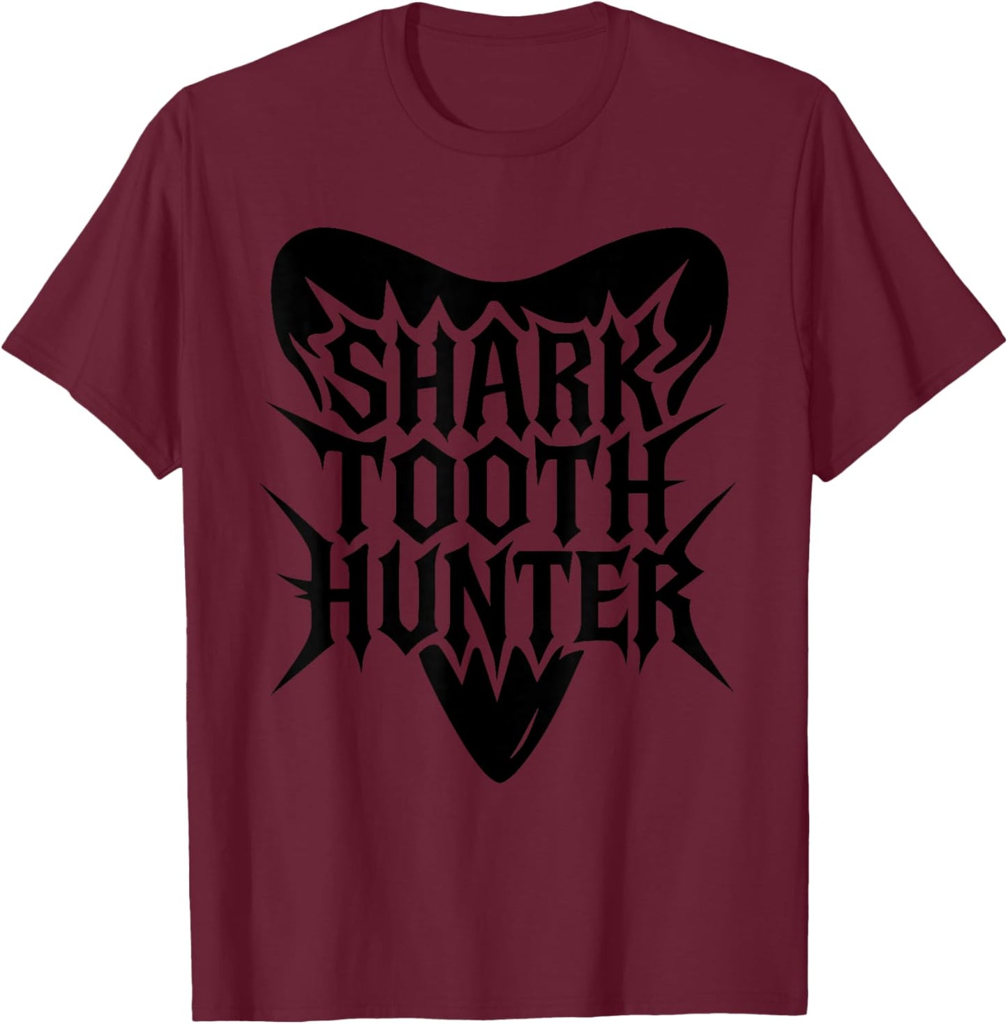 Shark Teeth Fossil Hunter Paleontologist Shark Teeth Hunting T-Shirt - T-Shirt | Maroon