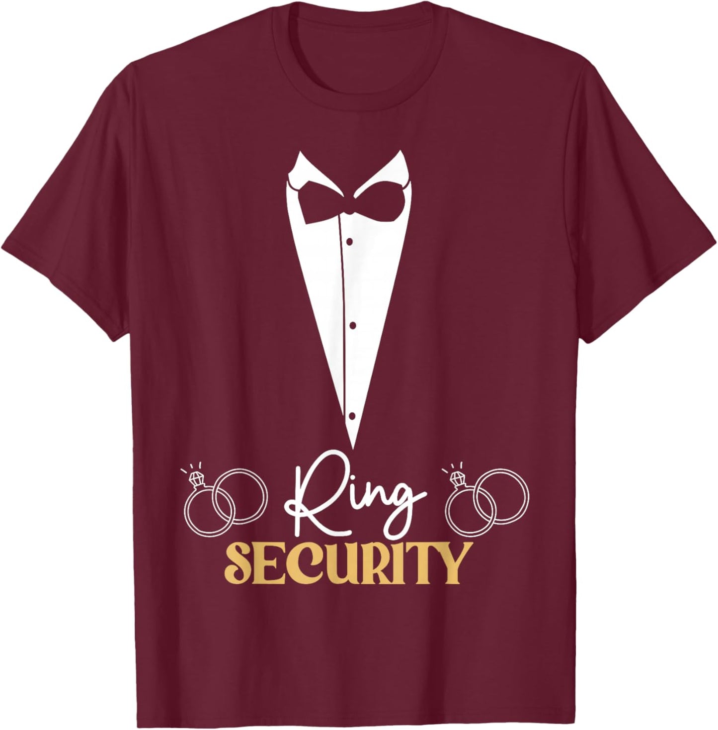 Kids Ring Security Ring Bearer Boys Wedding Party Marriage T-Shirt - T-Shirt | Maroon