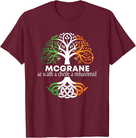 McGrane Irish Family Name Celtic Irish Roots T-Shirt - T-Shirt | Maroon