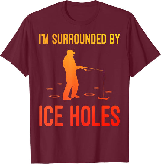 Funny Ice Fishing Novelty Women Ice Fishing Lover T-Shirt - T-Shirt | Maroon