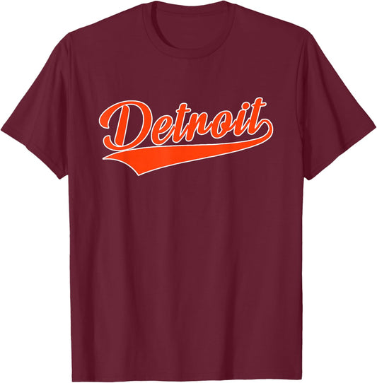 Detroit - Throwback Design - Classic T-Shirt - T-Shirt | Maroon