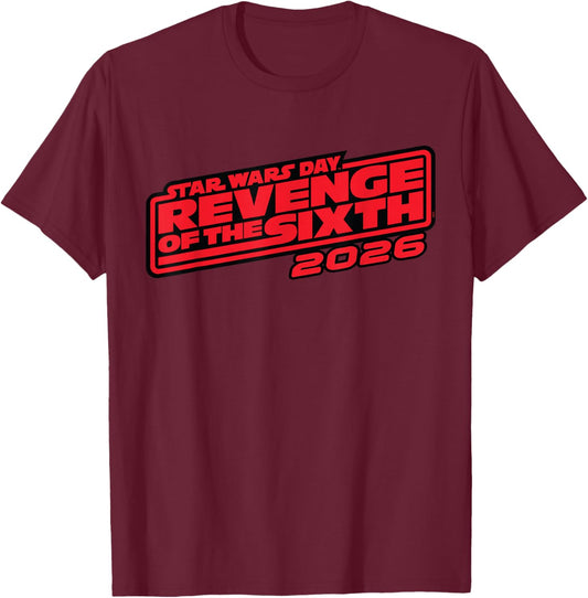 Star Wars Day Revenge of the Sixth May 6th 2026 Angled Logo T-Shirt - T-Shirt | Maroon