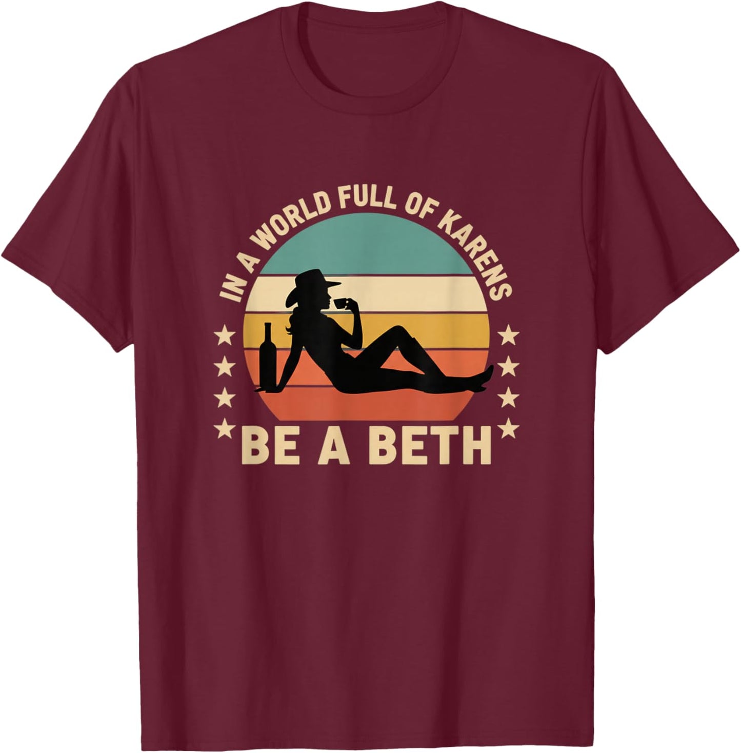 Be A Beth in A World Full of Karens Funny Family Saying Kids T-Shirt - T-Shirt | Maroon