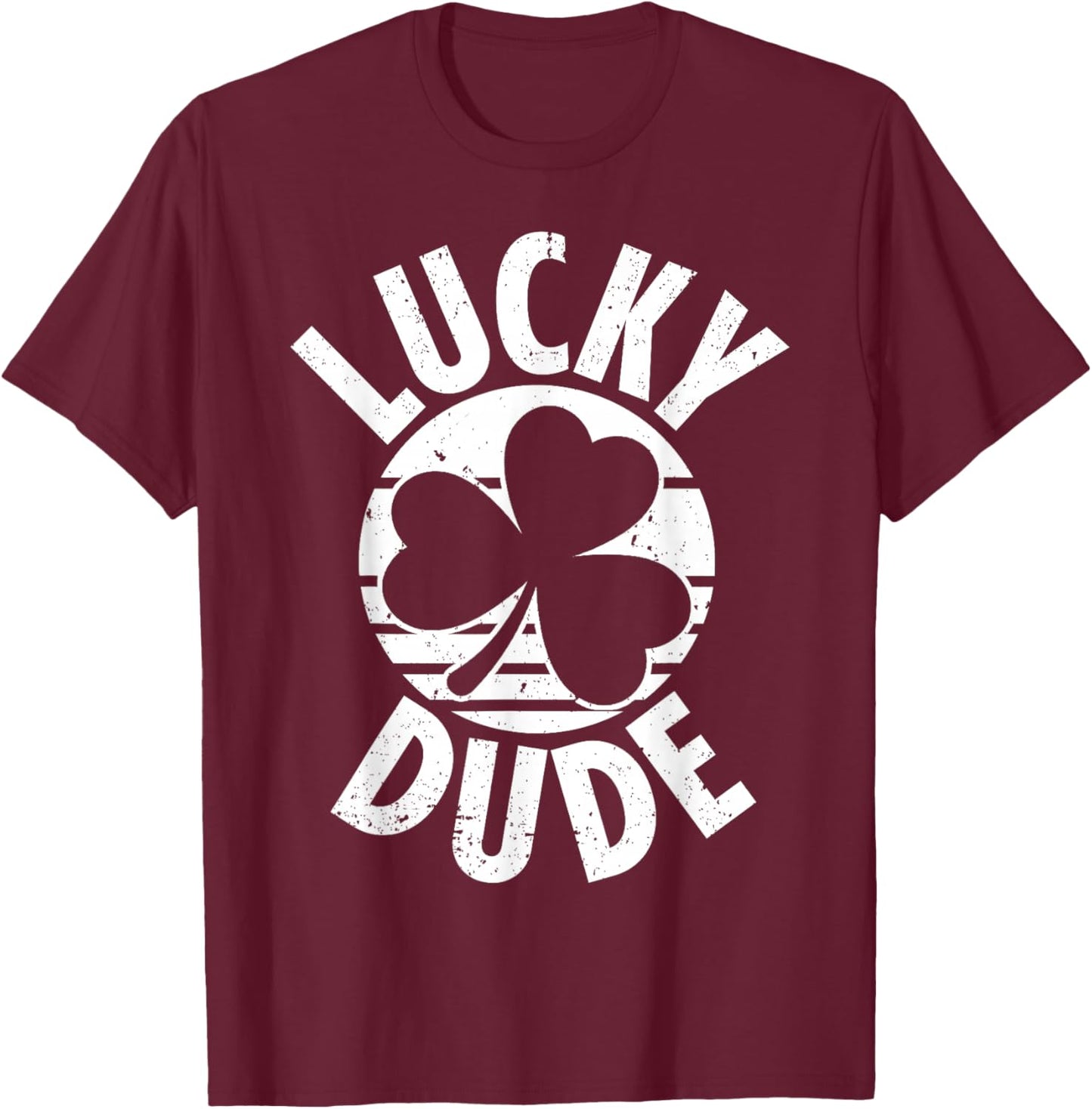 Funny St Patricks Day Lucky Dude Shamrock Boys Kids T-Shirt - T-Shirt | Maroon