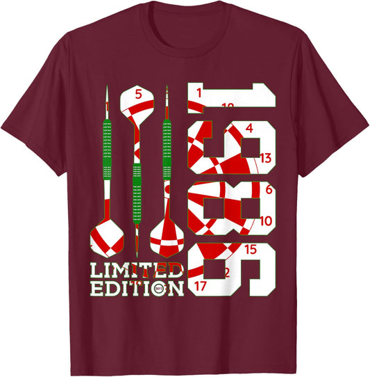 Limited Edition 1986 Darts 40TH Birthday T-Shirt - T-Shirt | Maroon