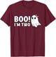 Boo Im Two Cute 2 Year Old Girl Ghost Halloween Birthday T-Shirt - T-Shirt | Maroon