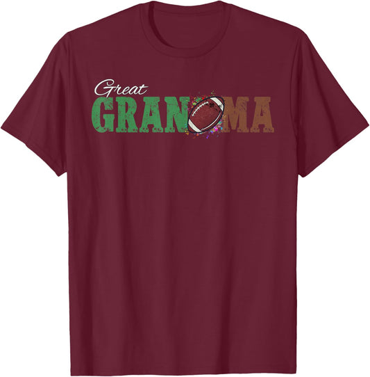 Football Grandma 1st Birthday T-Shirt - T-Shirt | Maroon