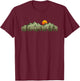 Trees Landscape Mountains Vintage Forest T-Shirt - T-Shirt | Maroon